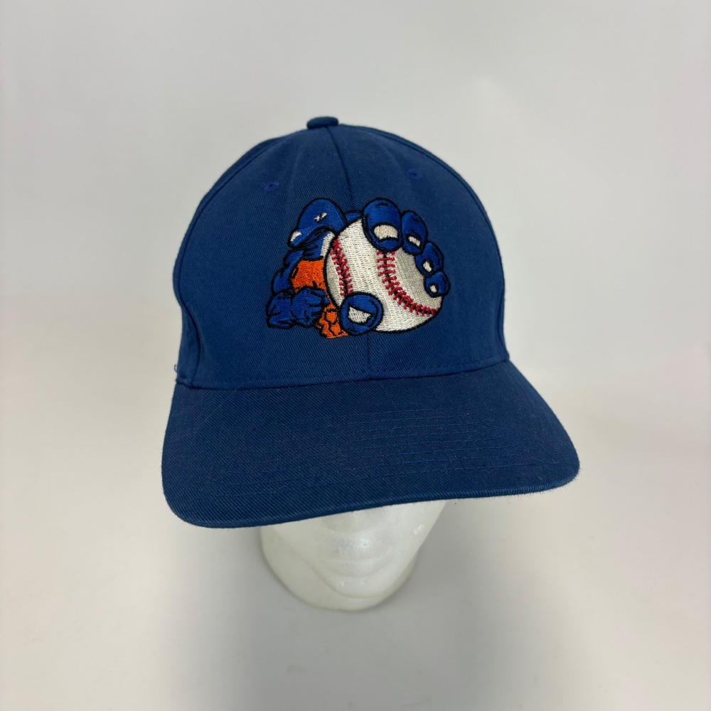 Flexfit Baseball Hat Mens S-M Blue‎ Monster Hand Ball Number 24 Cap